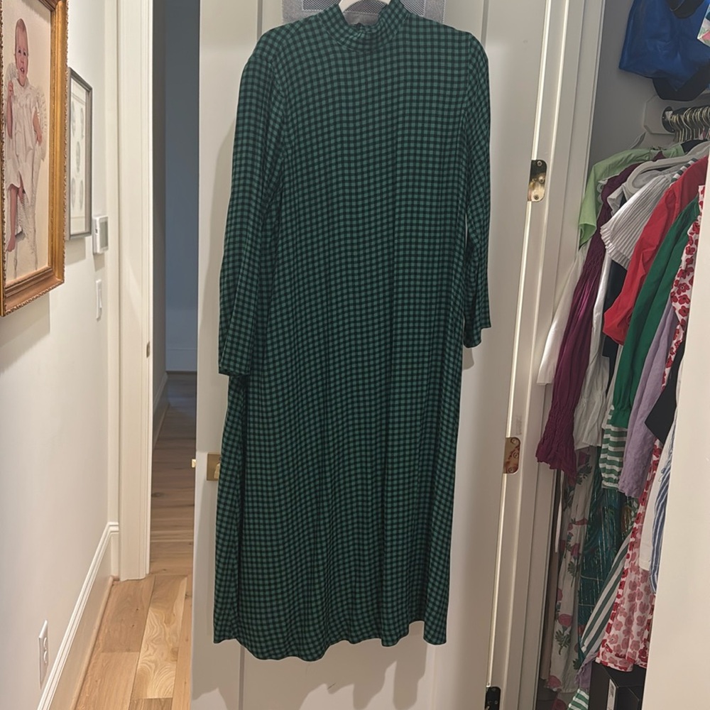 Ganni dress. Size 40. Green and black